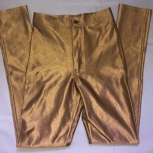 Gold American apparel disco pants
